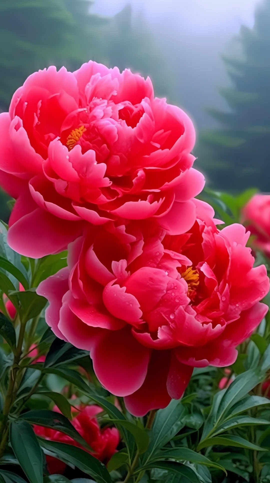 red colour flowers wallpaper